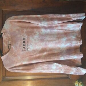 Men’s Aeropostale Pink Tie-Dye Long Sleeve Tee